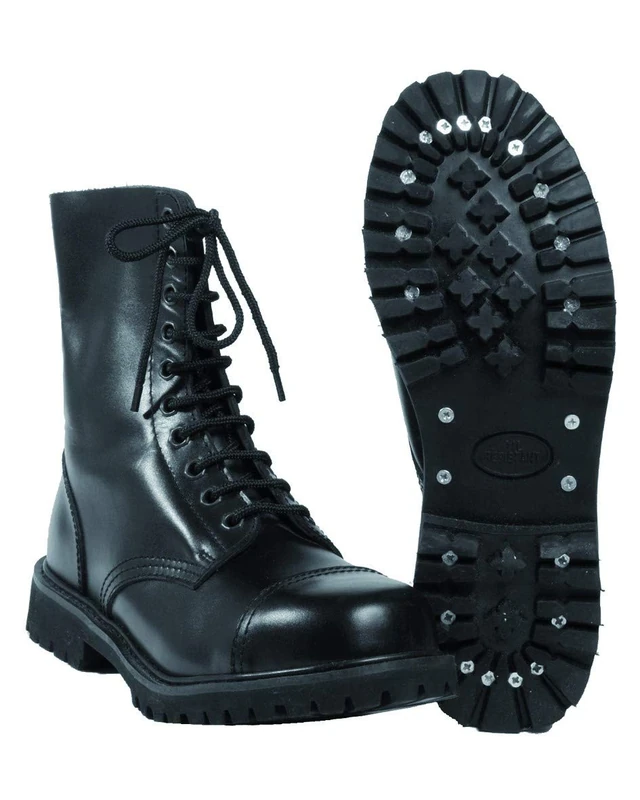 Mil-Tec Miltec Unisex 10 Hole 'Invader' Mid-Calf Boot, Black, One Size, Black, One Size