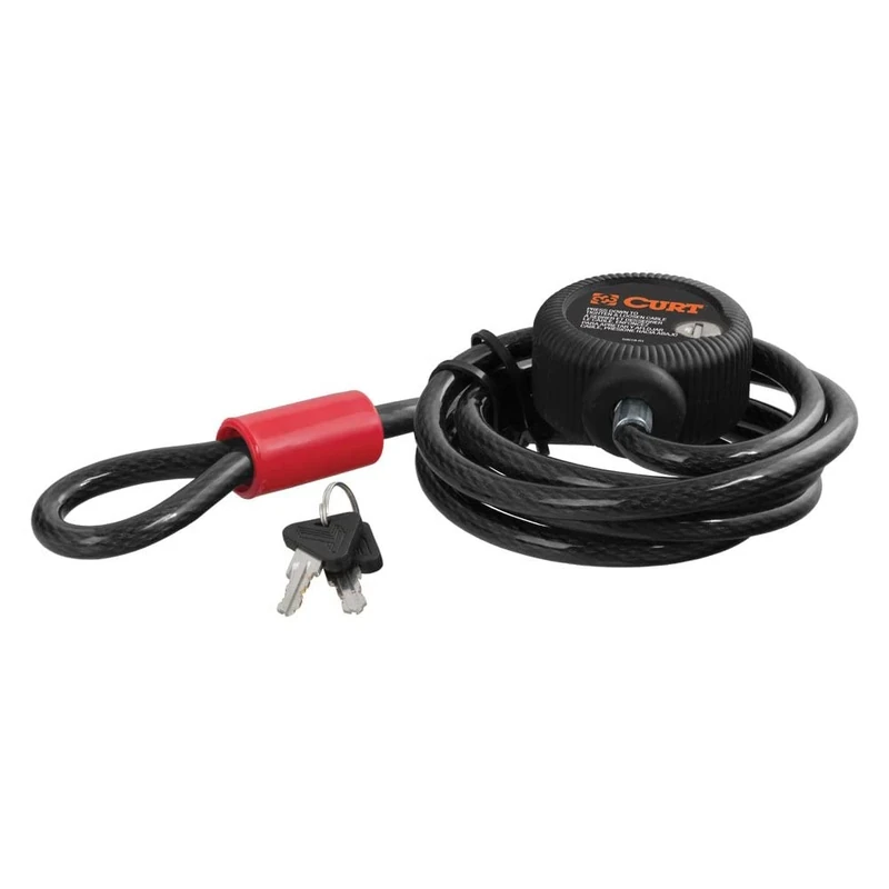 CURT 23666 6-Foot Bike Cable Lock BLACK VINYL