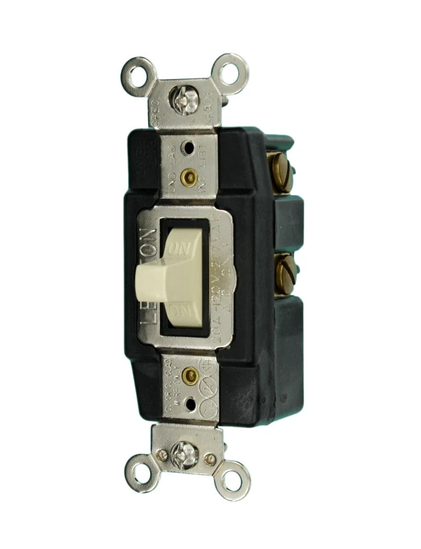 Leviton 1285-I 20-Amp 120/277-Volt Toggle Single-Pole AC Quiet Switch, Ivory by Leviton