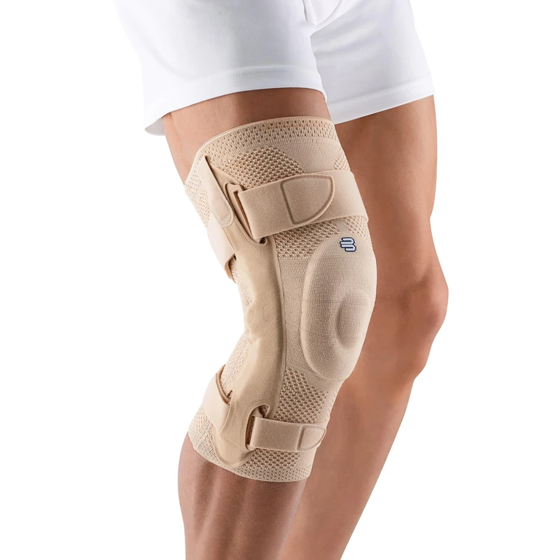 Bauerfeind GenuTrain S - Knee Support - Unisex - For Increased Stabilisation of the Knee Joint after Injury, Surgery or for Chronic Conditions Such as Knee Osteoarthritis or Arthritis - Right Knee - Size 1 - Beige