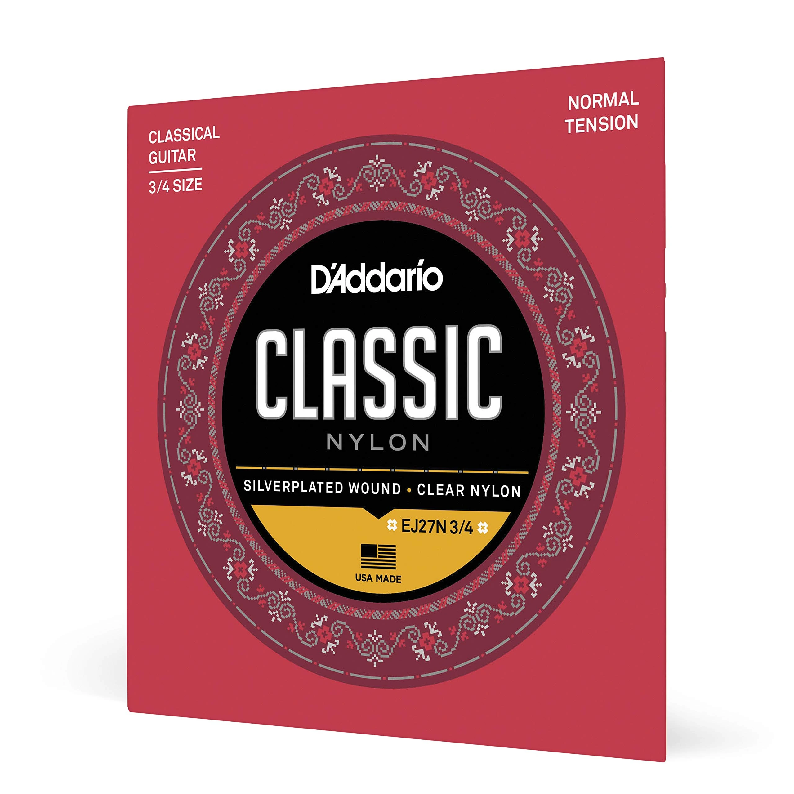 D'Addario EJ27N 3/4 Student Nylon Fractional Classical Guitar Strings - Normal Tension
