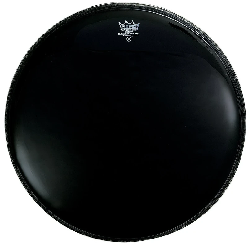 Remo P31016-ES Ebony Powerstroke 3 Bass Drum Head - 16-Inch - Black Dynamo