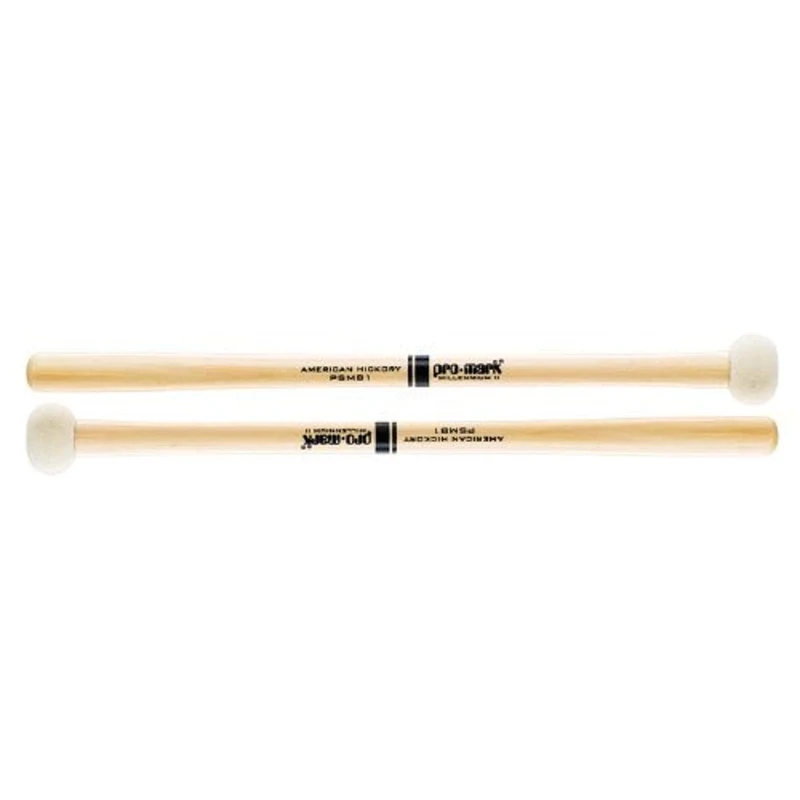 ProMark Bass Drum Mallets - Performer Series - Special Extra Dense Felt Head - Ideal for 16-18 inch Bass Drums - American Hickory Handles with Comfort Flare Grip - 1 Pair
