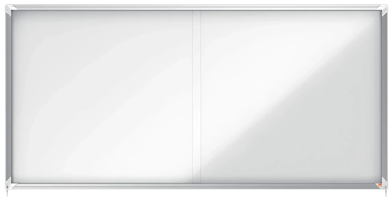 Nobo Magnetic Lockable Notice Board With Sliding Glass Door, 27 x A4, Premium Plus, White, 1902572