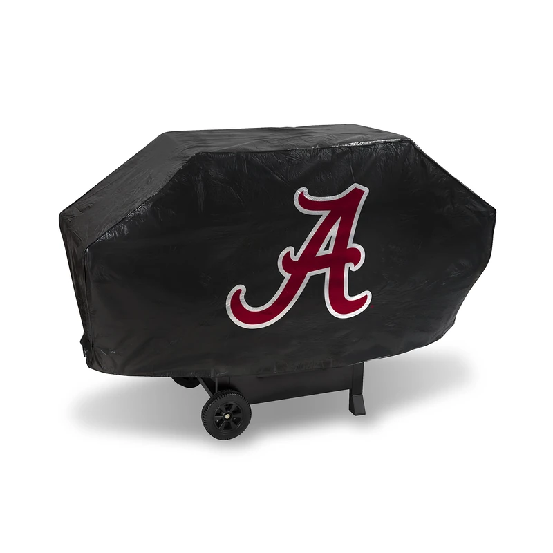 Rico Industries NCAA Alabama Crimson Tide Black Deluxe Grill Cover Deluxe Vinyl Grill Cover - 68" Wide/Heavy Duty/Velcro Staps