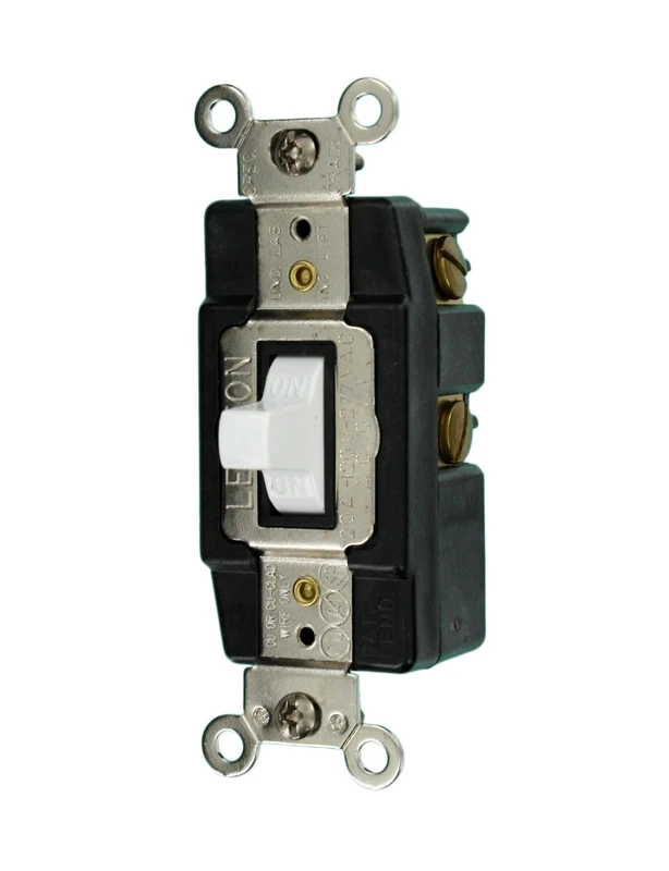 Leviton 1285-W 20-Amp 120/277-Volt Toggle Single-Pole AC Quiet Switch, White