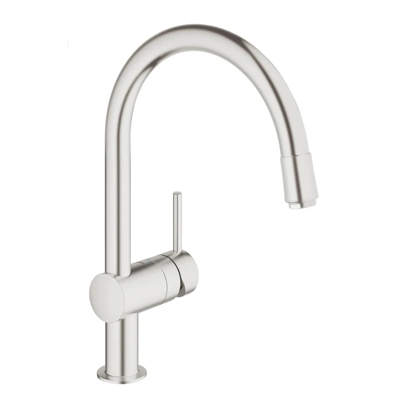 GROHE 32918DC0 | Minta Kitchen Tap C-Spout | Pull-Down Shower Head | Supersteel