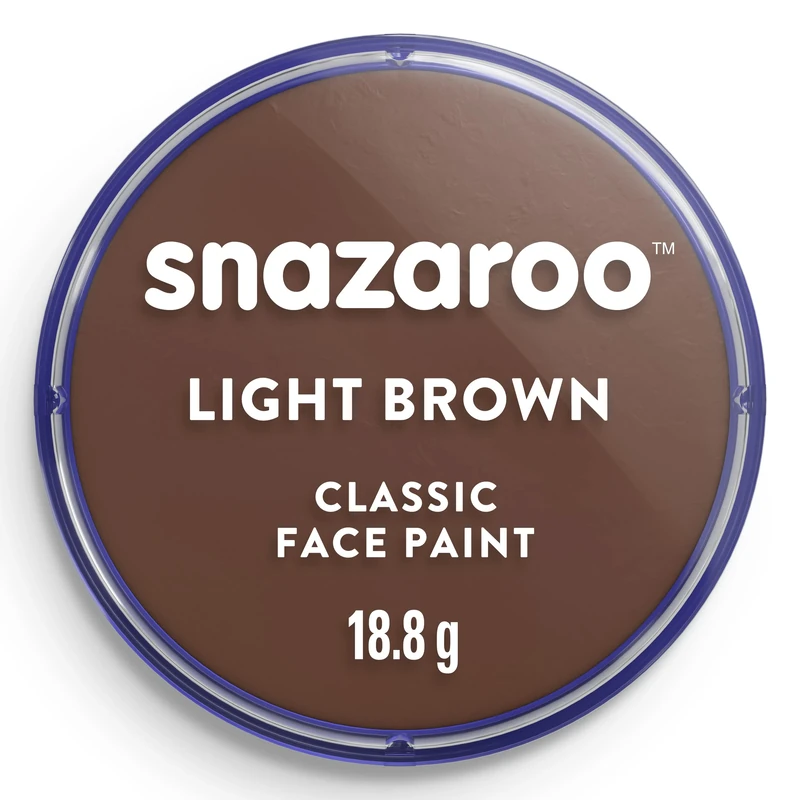 Snazaroo Light Brown Make-Up (18 ml) Pack of 5 - Classic Face Paint, Perfect for Parties, Cosplay, Animals Events, Carnival, Halloween, & More