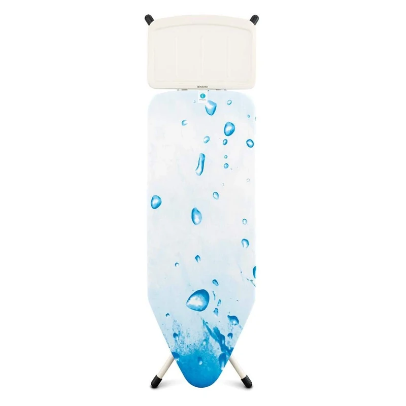 Brabantia - Ironing Board C - XL Iron Rest - Adjustable in Height - Non-Slip Rubber Feet - Cotton Cover with Foam Layer - Foldable XL Unit - Ice Water - 124 x 45cm