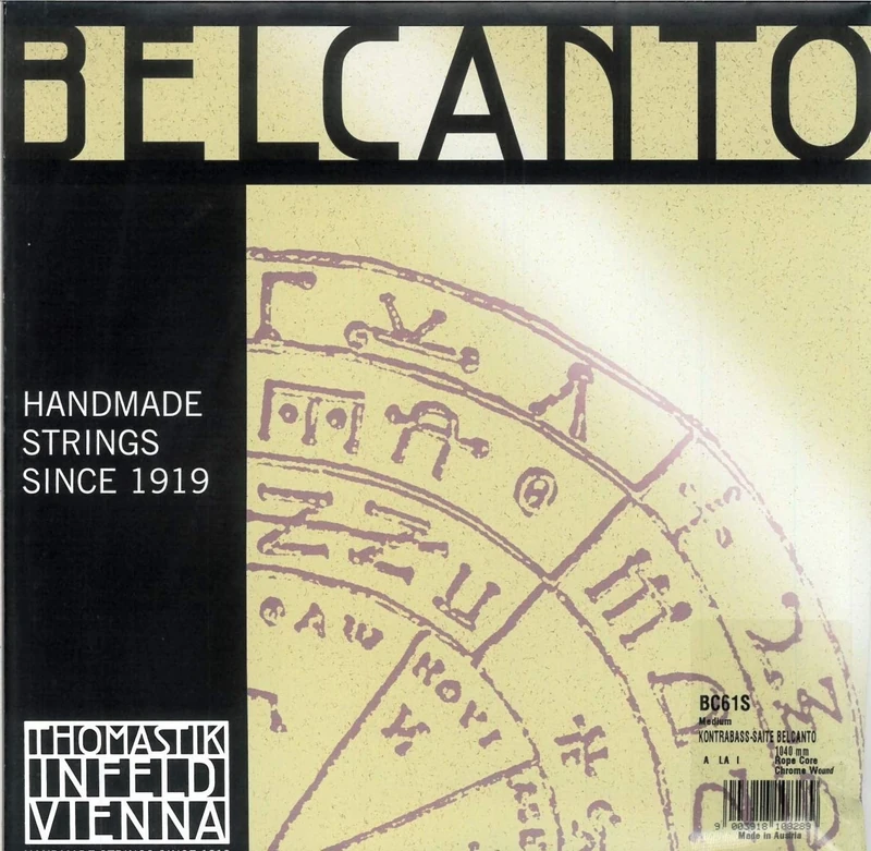 Thomastik single string for double bass 3/4 Belcanto - A-string steel cable core, chrome wound, solo tuning, medium