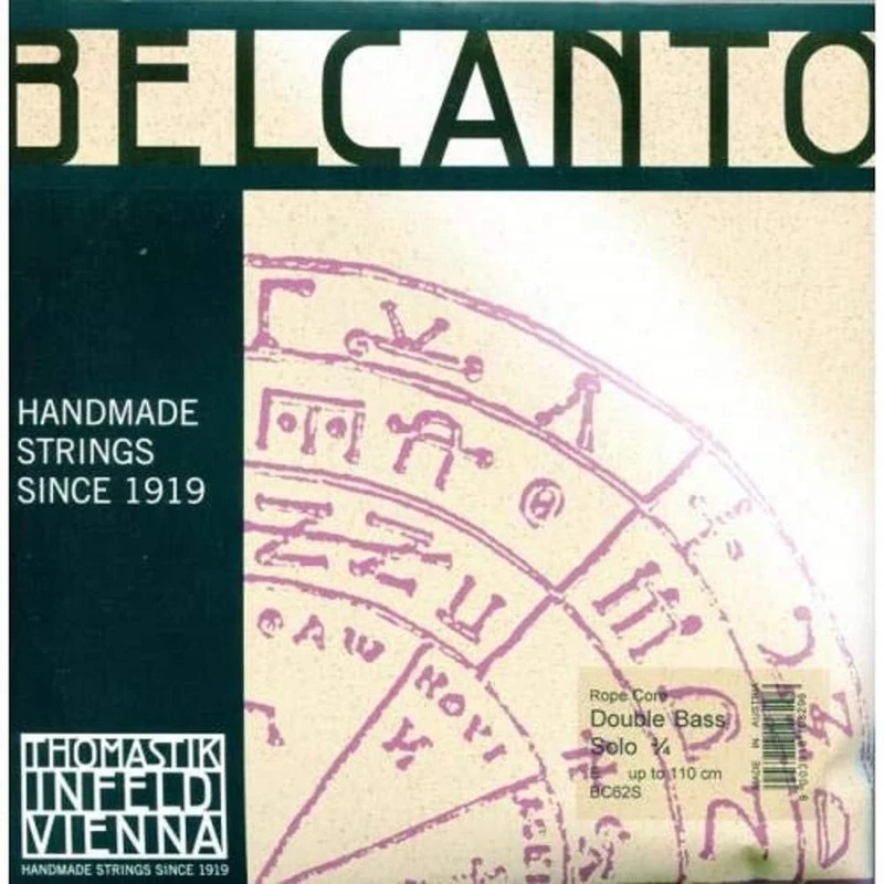 Thomastik single string for double bass 3/4 Belcanto - E-string steel cable core, chrome wound, solo tuning, medium