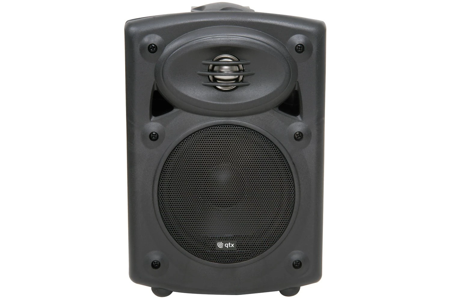 QTX | Amplified Stereo Speakers With Deep Bass Response | Black | 80W Max