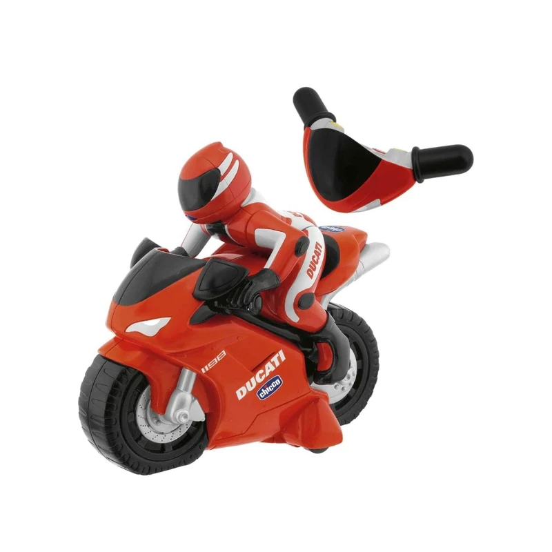 Chicco Official Ducati RC Toy for Kids, Realistic Handlebar, Actual Motor Sounds and Honking Horn, Suitable for 2 Years+, Red
