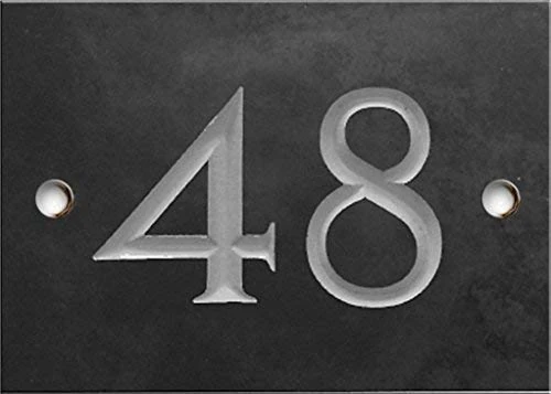 Engraved Slate House Number Sign - 1 to 99 (Select Your Number here) - Number 48 (Same Day Dispatch by 1st Class Post!!!)