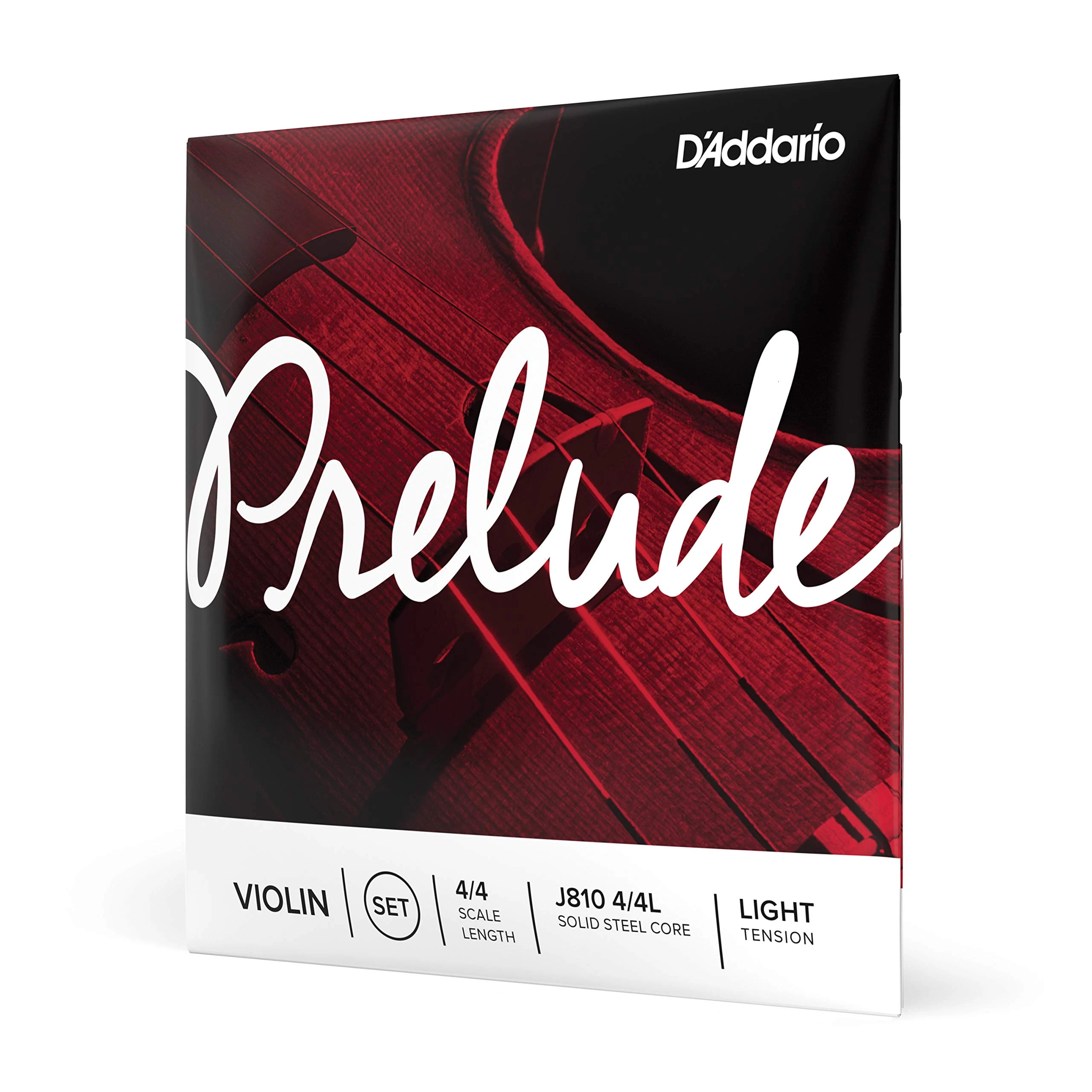 D’Addario Prelude Violin String Set, 4/4 Scale Light Tension – J810 4/4L - Solid Steel Core, Warm Tone, Economical and Durable – Educator’s Choice for Student Strings – 1 Set