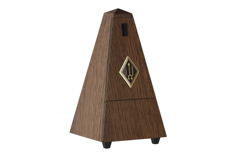 Wittner Metronome Taktell Pyramid Shape System Maelzel Series 810 - Solid wood casing - With bell - Matte brown oak - Mechanically wound - No batteries required - Made in Germany