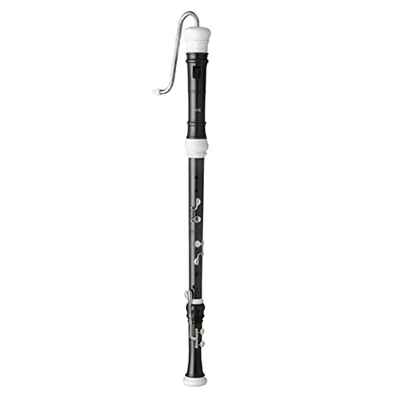 Aulos 533b Symphony Series Bass Recorder - Classic Dark Brown/Ivory - Strong ABS Construction, 3 Piece - English/Baroque Fingering - Includes Leatherette Carry Bag