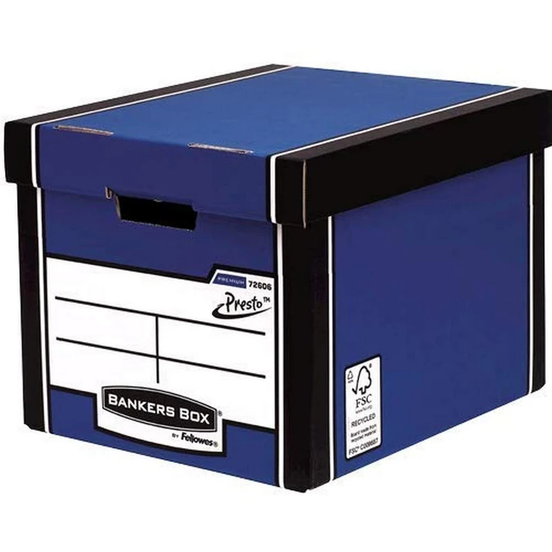 Fellowes Premium 726 Tall Storage Box - Blue - Pack of 5