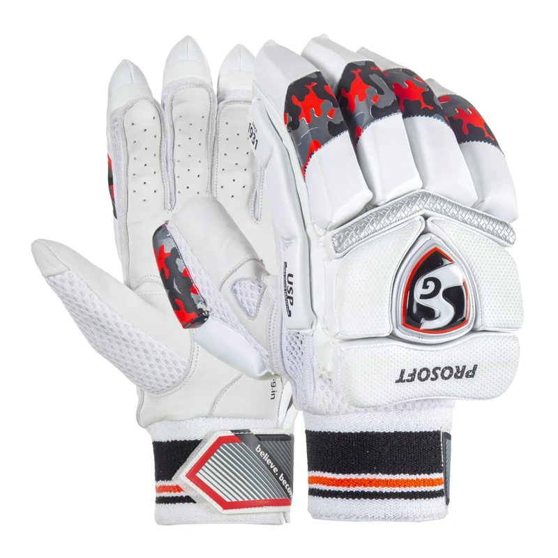SG Prosoft Cricket Batting Gloves | Multicolor | Size: Junior | For Left-Hand Batsman