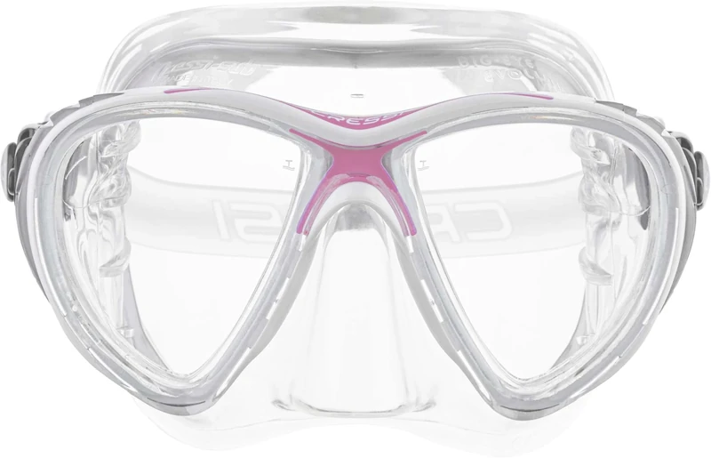 Cressi Big Eyes Evolution Crystal Mask - Adult Diving & Snorkeling Mask Crystal Silicone, Transparent/Pink