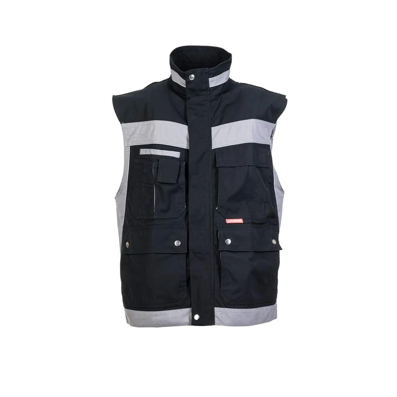 Planam 2530064 Size 3X-Large "Plaline" Vest - Black/Zinc