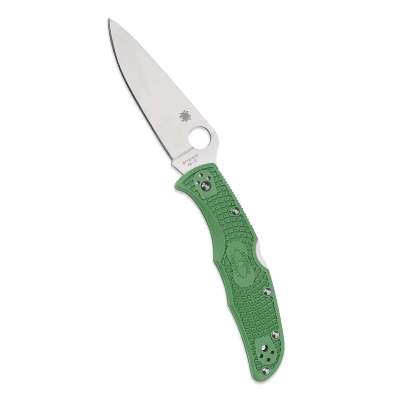 Spyderco Endura 4 Lightweight Plain Edge Folding Knife - Green