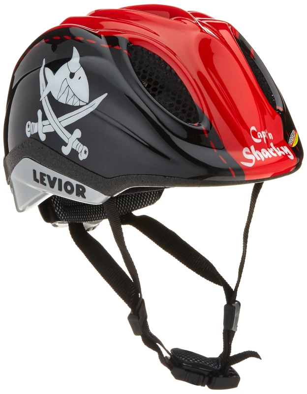 Levior Primo Capt'n Sharky Mens Cycling Helmet - S (46-52cm), Black/Red