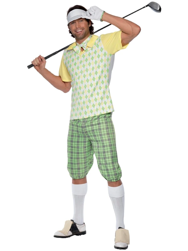 Smiffys Gone Golfing Costume, Green, M - Size 38-40