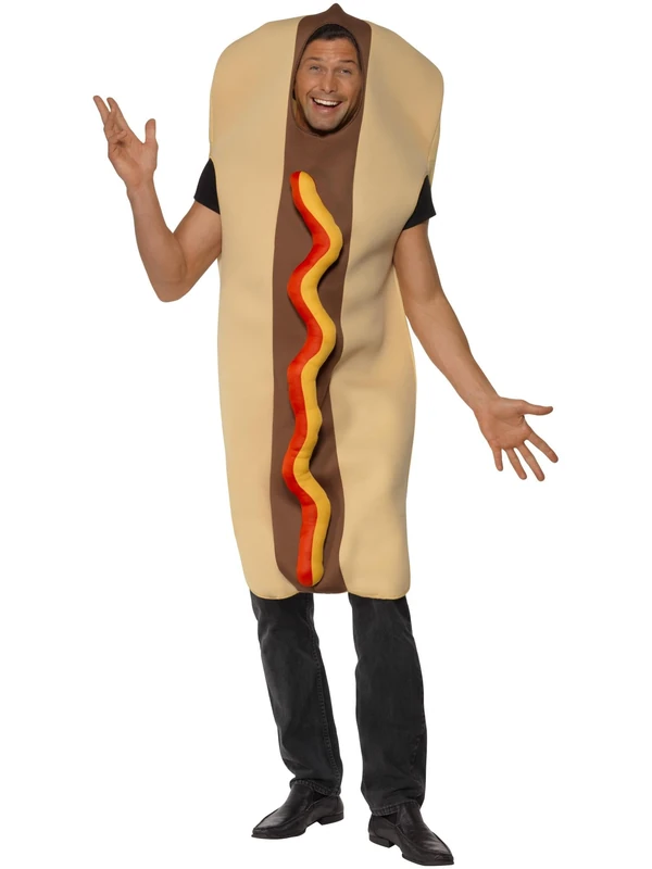 Smiffys Giant Hot Dog Costume - Brown Adult Fancy Dress