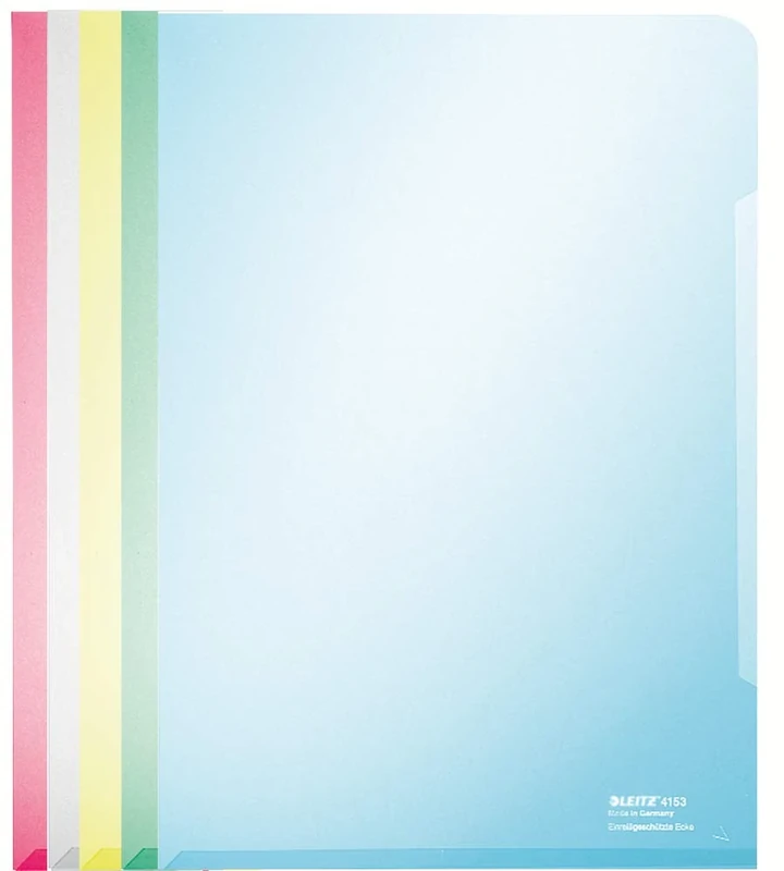 Leitz 4153-00-99, Clear Pockets, 100 Pcs, Assorted Colours