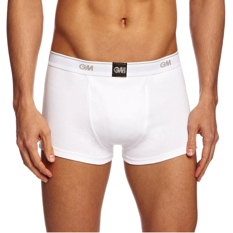 Gunn & Moore GM Cricket | Boxer Short | Special Blend Stretch Cotton with Elastic Waist For Comfort Fit | Integral Pouch For Box Abdo Guard | White | Large Boys For Waist 29-30" - Image 1