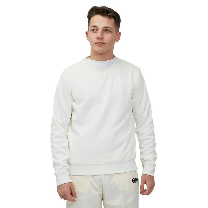 GM Teknik Cricket Sweater Cream Large Boys