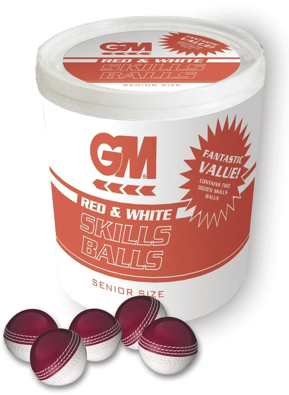 Gunn & Moore GM Skills Cricket Balls Bucket Red/White Senior