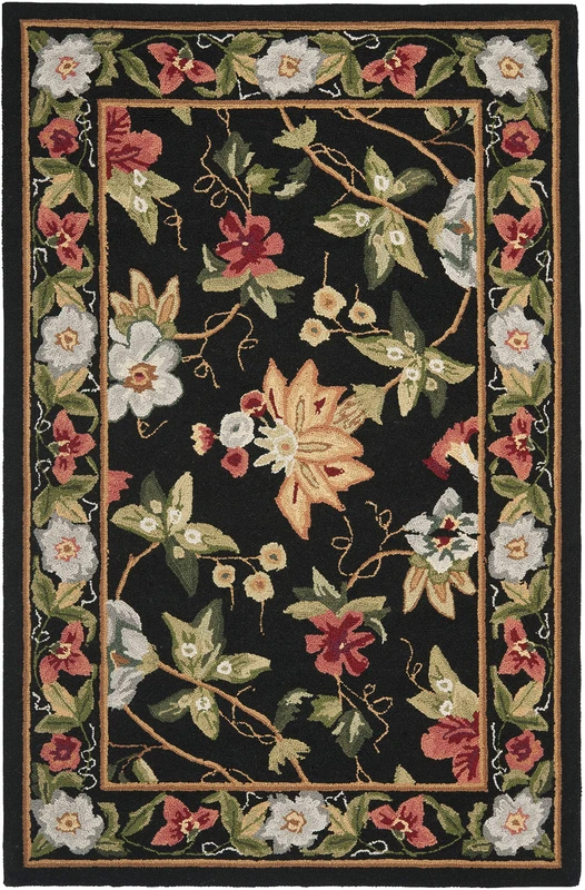 Safavieh Traditional Rug for Living Room, Dining Room, Bedroom - Chelsea Collection, Short Pile, in Black and Multicolor, 66 x 112 cm