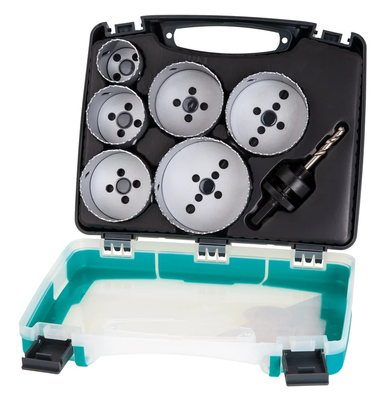 wolfcraft “Electricity” Bi-Metal Hole Saw Blade Set, Ø 40–86 mm, 7 Pcs. I 5423000 I For wood, plastics, metals and drywall materials, Ø 40–86 mm, cutting depth 40 mm