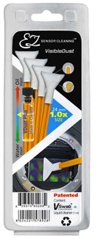 Visible Dust VT 70030 1.0x Size Sensor Cleaning Kit (1ml Vdust Solution and 4 Orange Swabs)