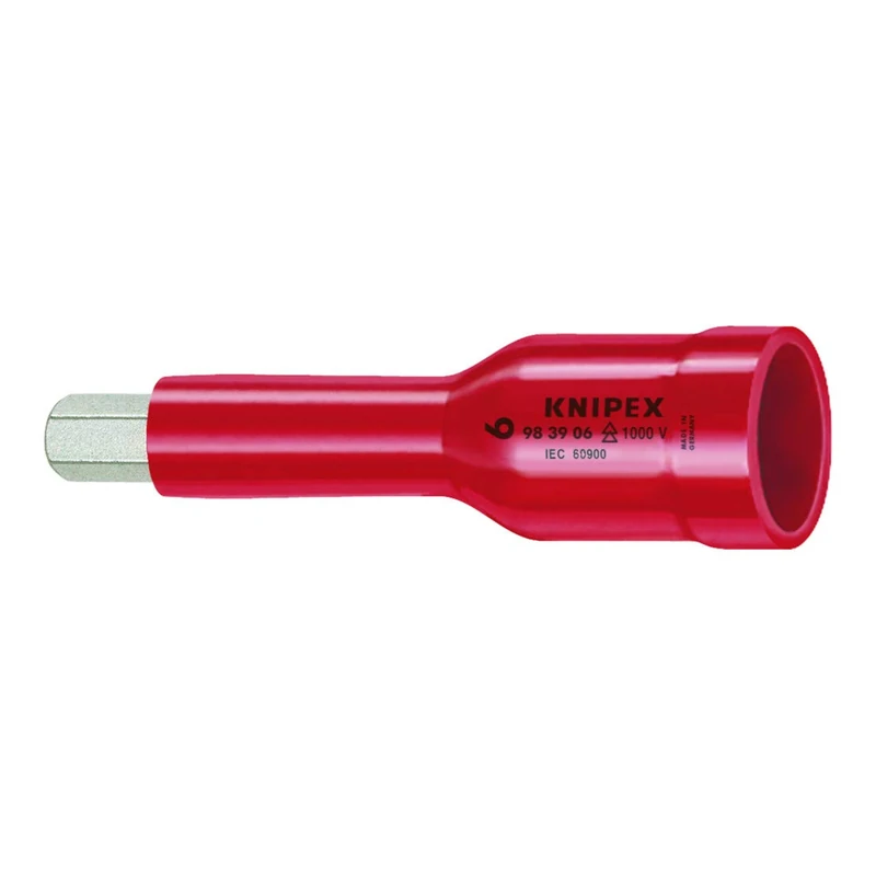 KNIPEX Hexagon Socket for Hexagonal Socket Screws with Internal Square 3/8" 75 mm, 98 39 05