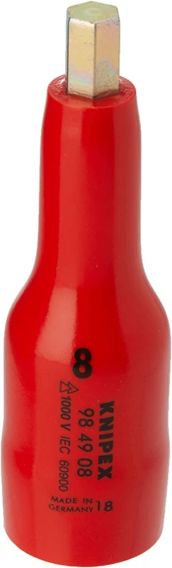 KNIPEX Hexagon Socket for Hexagonal Socket Screws with Internal Square 1/2" 75 mm, 98 49 08