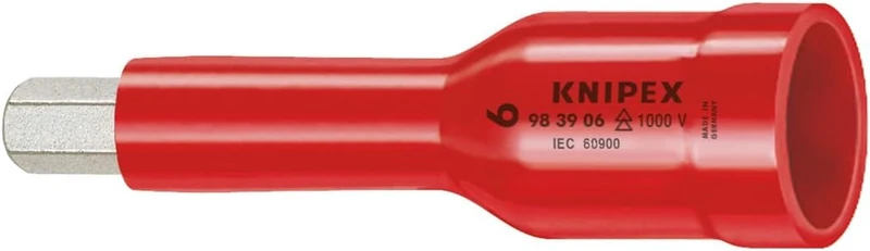 KNIPEX Hexagon Socket for Hexagonal Socket Screws with Internal Square 3/8" 75 mm, 98 39 06