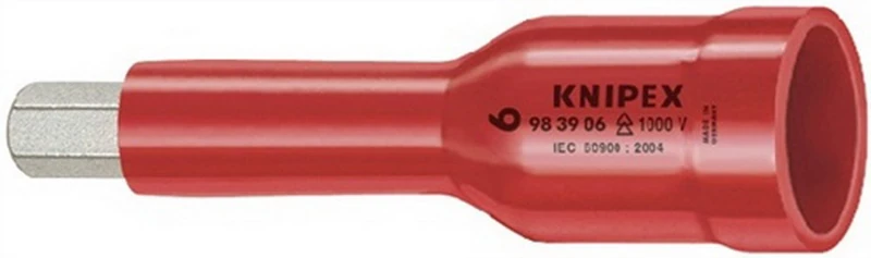 KNIPEX Hexagon Socket for Hexagonal Socket Screws with Internal Square 1/2" 75 mm, 98 49 06