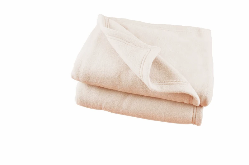 Poyet Motte Polex Fleece Blanket Polyester Ecru, polyester, off-white, 260x240 cm