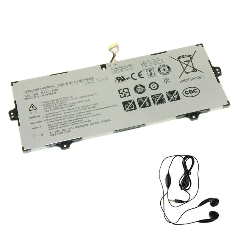 amsahr AA-PBTN4LR-03 Replacement Battery for SAMSUNG AA-PBTN4LR, NP940X5M-X01US, NP940X5M, NP940X5N, NP940X3M - Includes Stereo Earphone ()