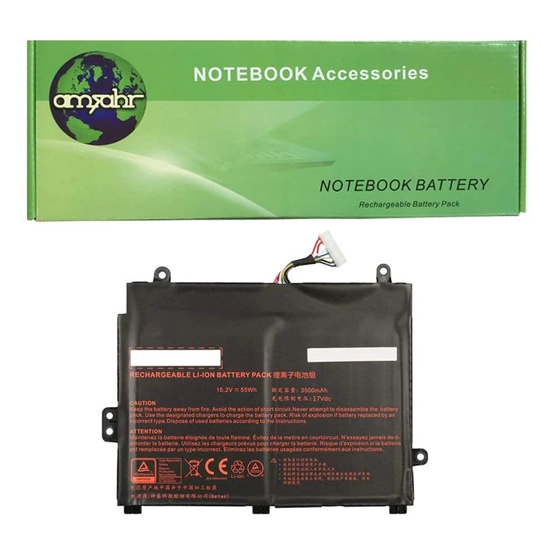 AMSB6|#Amsahr P950BAT-4-03 Replacement Battery for CLEVO P950BAT-4, P950BAT-4, 41CP5/65/80, 6-87-P950S-51E00 - Includes Stereo Earphone ()
