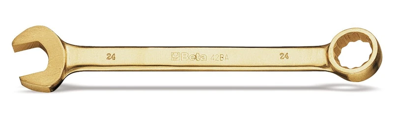 Beta 420969 Sparkproof Combination Spanner, Open Bi-hex Ring Ends, 1-1/8" Size
