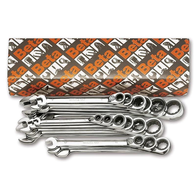 Beta 1420075 Model 142 /S19 Reversible Ratcheting Combination Spanners for Item 142, 19 Pieces