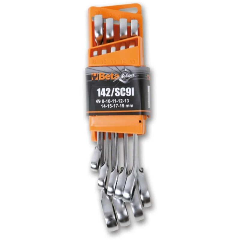 Beta 1420087 Model 142 /SC9I Reversible Ratcheting Combination Spanners with Compact Support, 9 Pieces