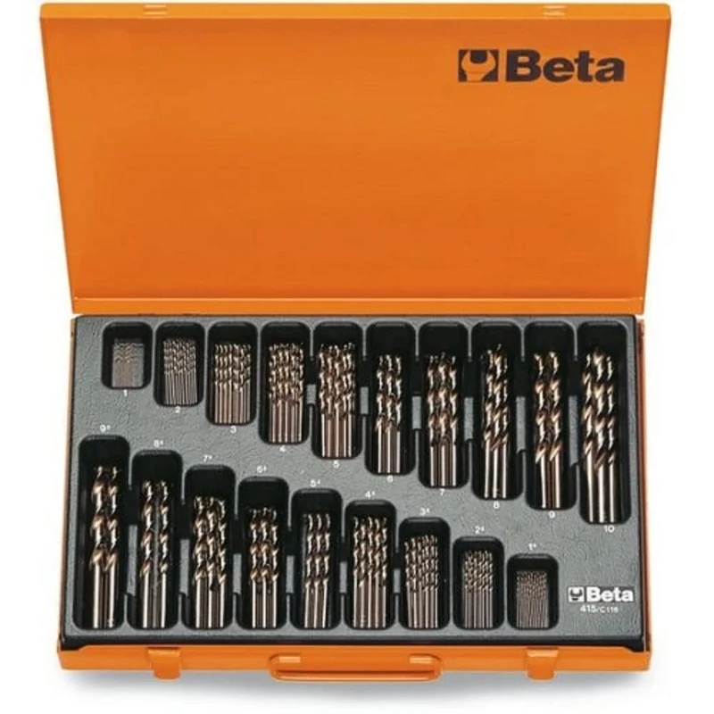 Beta 4150450 Jobber Drill, HSS-co 8%, 1-10mm, 116 Piece