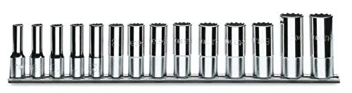 Beta 9100340 Model 910B L/SB14 Bi-hex Hand Sockets, Long Series for Item 910bl On Support, 3/8 Drive, 14 Pieces