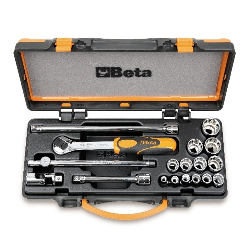 Beta 9100925 Model 910 AS/C13 Bi-hex Sockets and 5 Accessories, 3/8 Drive, 13 Pieces