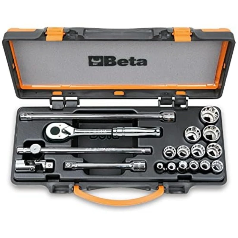 Beta 9100926 Model 910 AS/MBM-C18 Bi-hex Sockets and 5 Accessories for Aeronautical Maintenance, 3/8 Drive, 13 Pieces